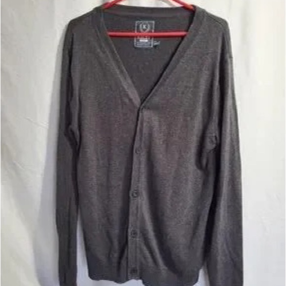 Other - Men's Gray V-Neck Button Cardigan Sweater